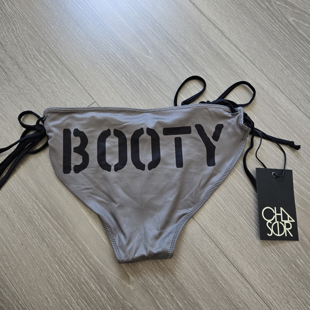NWT CHASER Bikini Bottom with Black 'Booty' Print Size M
